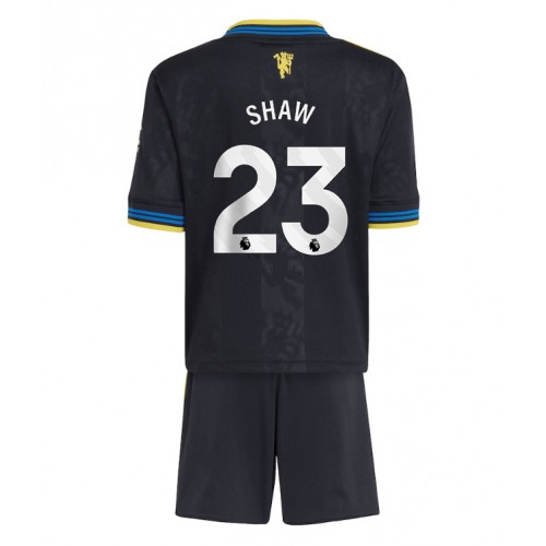 Dres Manchester United Luke Shaw #23 Rezervni za djecu 2025-26 Kratak Rukav (+ kratke hlače)